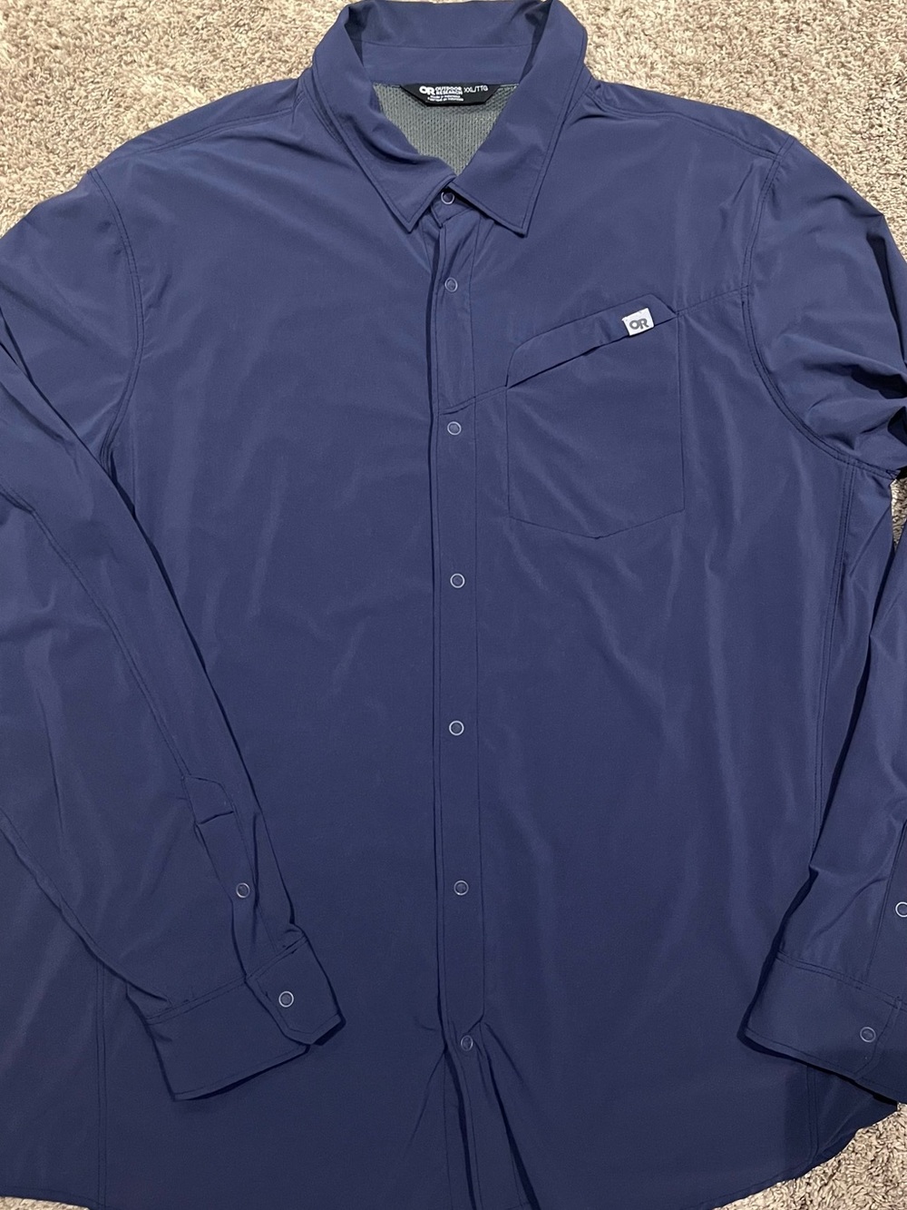 Outdoor Research Astroman sun shirt Navy Button-Up Performance Top